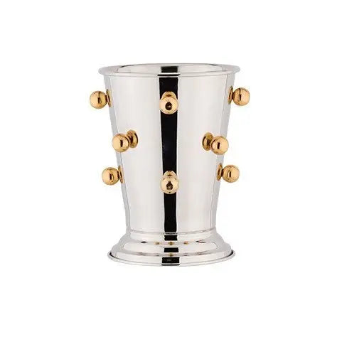 Two Toned Atomic Brass Vase with Bulbs