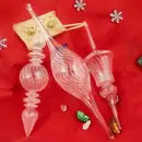 Clear Crystal Swirl Glass Ornament - Egyptian Hand Blown Glass