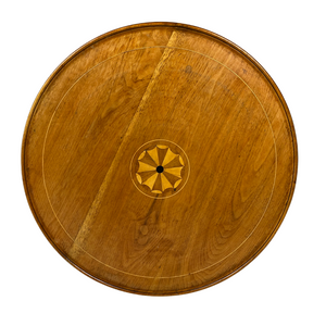 Small Round Mahogany Inlaid Pedestal Table