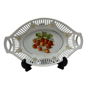 German Fruit Bowl with Strawberry Design