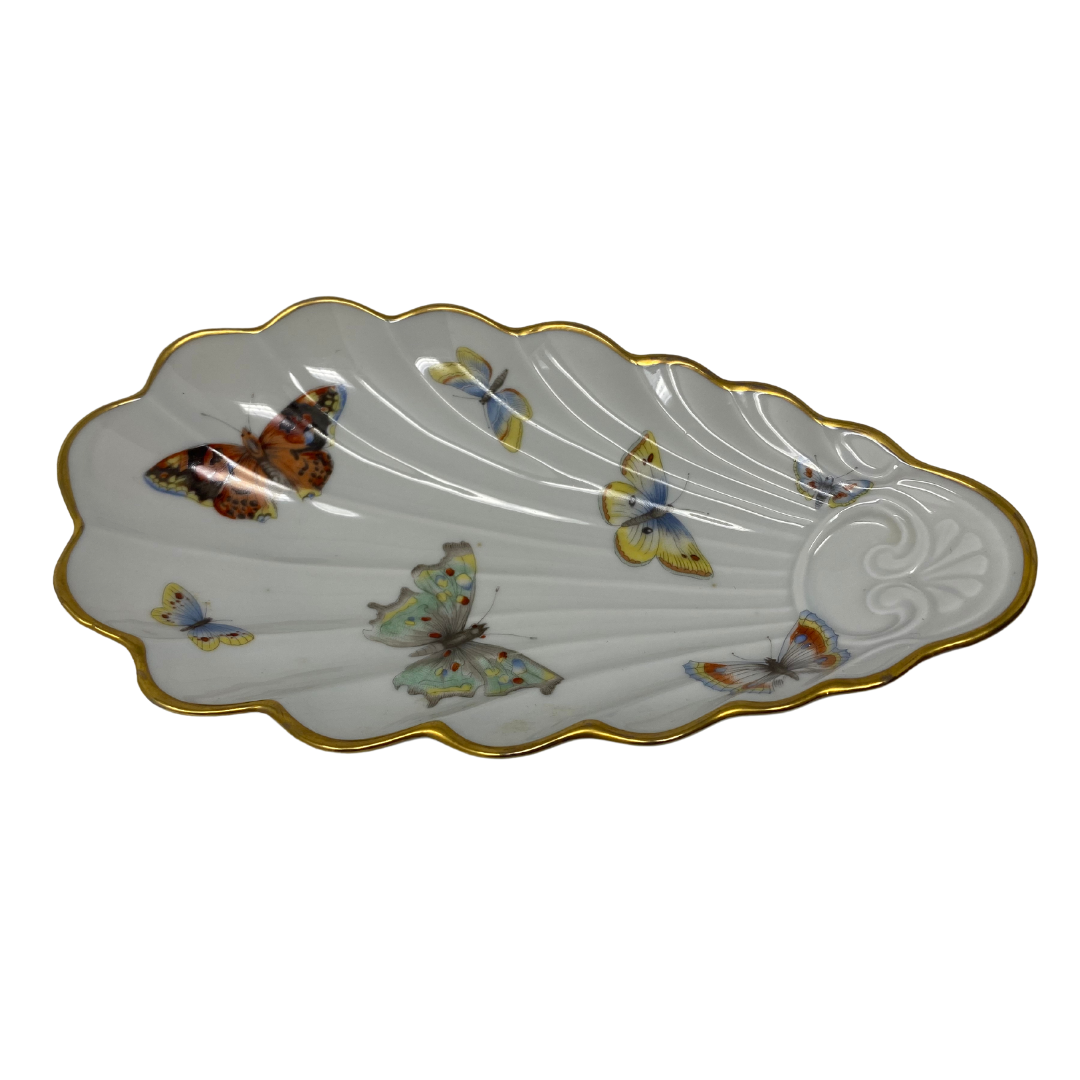Limoges Butterfly Shell Shaped Trinket Dish