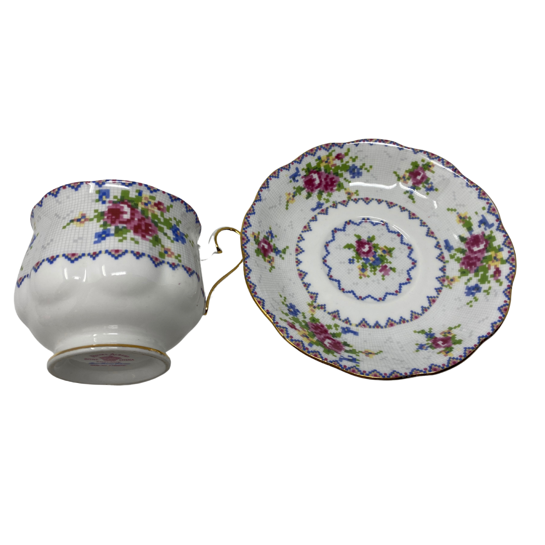 Royal Albert popular Petit Point Tea Cups and Saucers