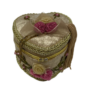Small Velvet with Flower Decoration Ring Box