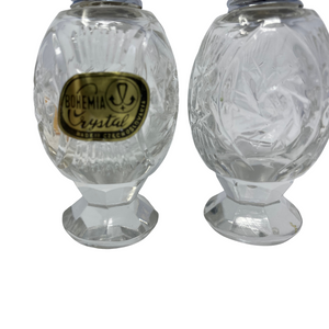 Czech Crystal Salt & Pepper Shaker with Chrome Top