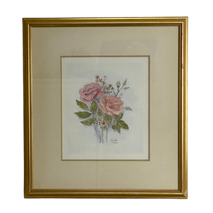 Vintage Old Velvet Rose Botanical print