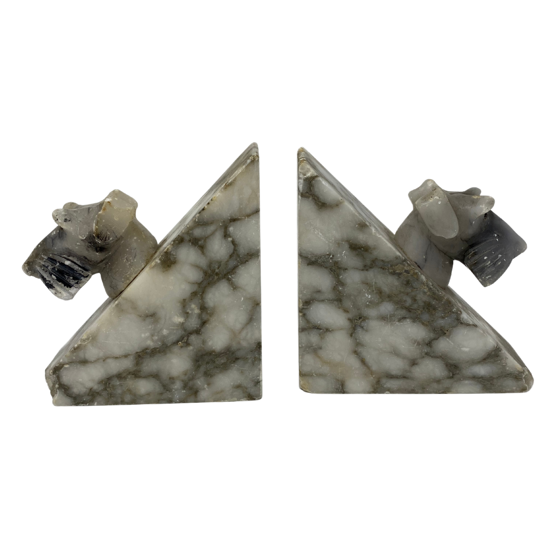 Marble Terrier Bookends