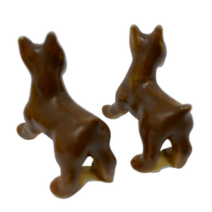 Miniature Brown Boxer Dogs Figures - Goebel