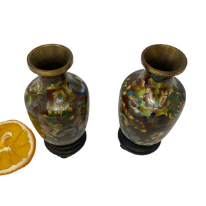 Small Cloisonné Vases - Pair