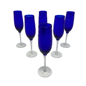 Blue Champagne Glasses (6)