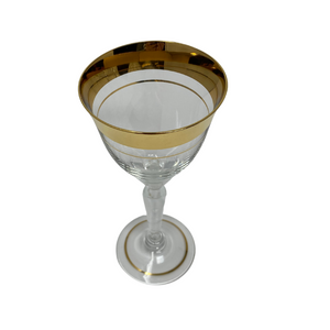 Gold Rimmed Wine Glasses - Set of 4