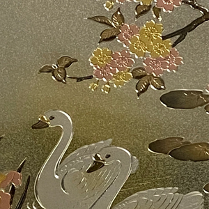 Japanese Swan Engraving in Copper