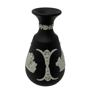 Black Jasperware Wedgwood Bud Vase