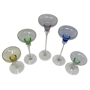 Coloured Glass Candlestick Holders (5)