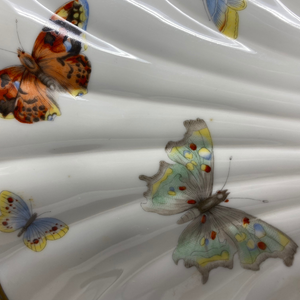 Limoges Butterfly Shell Shaped Trinket Dish
