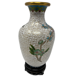 White Cloisonné Vase