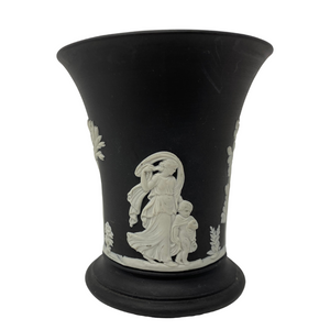 Black Jasperware Wedgwood Trumpet Vase