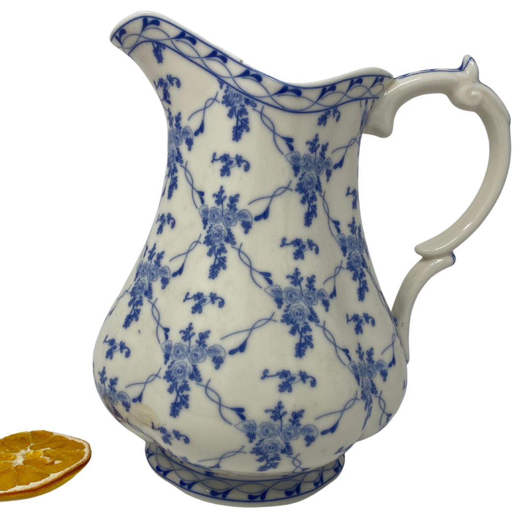 Blue Flowered Water Jug