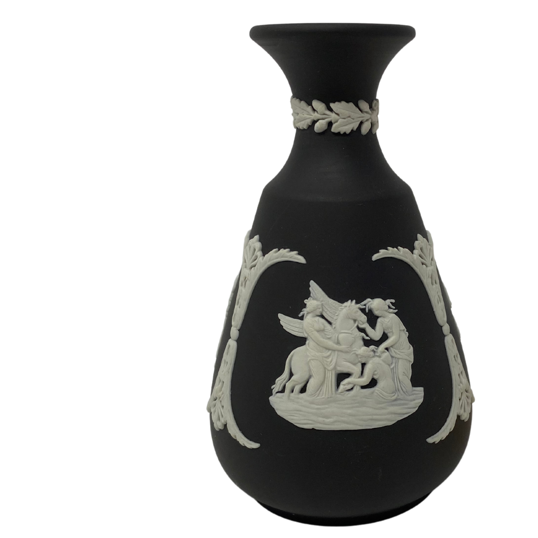 Black Jasperware Wedgwood Bud Vase