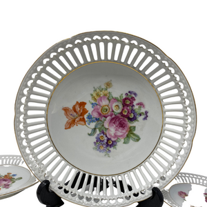 Floral Fruit Bowl and Six Plates