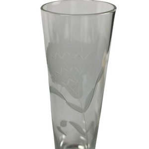 Etched Glass Bud Vase