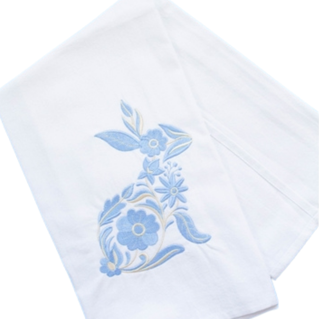 Embroidered Bunny Dish Towel