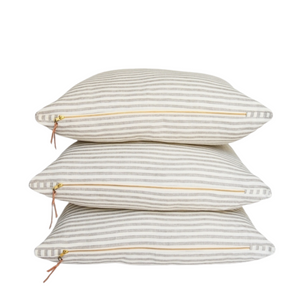 Linen Euro Pillow - Oatmeal and Ivory