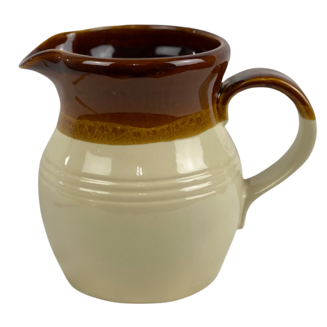 Cream and Brown Pottery Jug