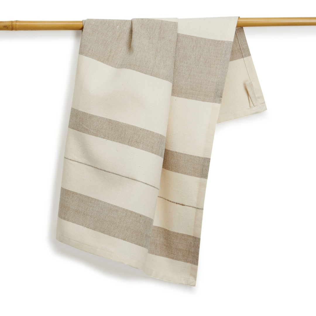 Bay Leaf Tea Towel, Handwoven Cotton