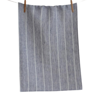 Yves Tea Towel, Indigo and Off White Stripe