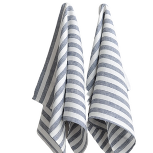 Sandy Tea Towel, White and Blue Stripe