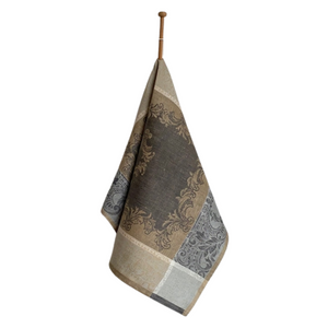 Majesty Tea Towel, Taupe with Grey Center